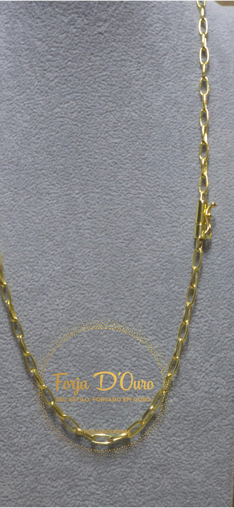 CORRENTE MEIA CANA 4MM - BANHADO A OURO 18K