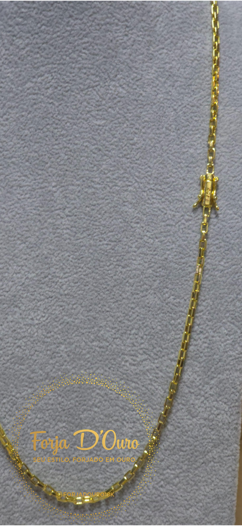 CORRENTE TIJOLINHO 2MM - BANHADO EM OURO 18K